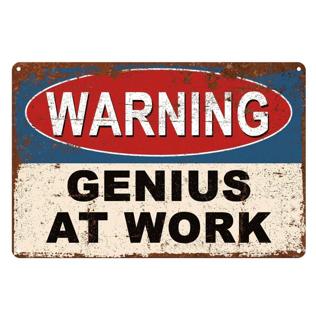 "Genius at Work" Metal Poster